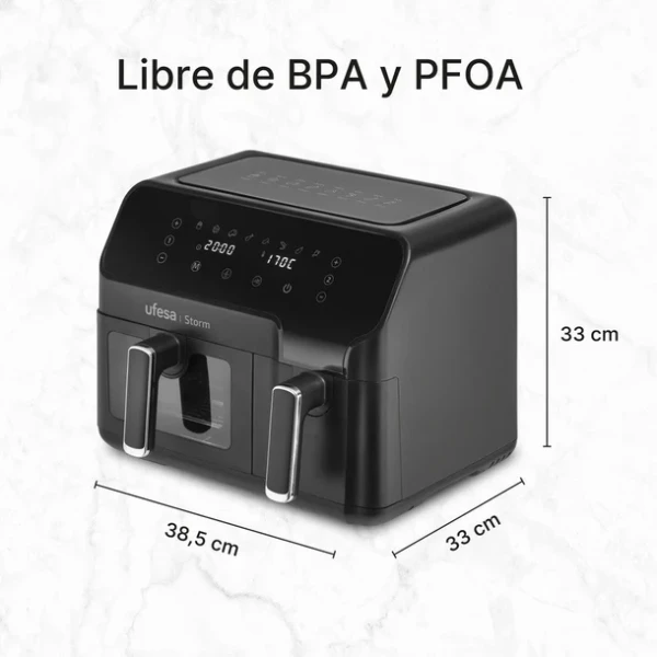 Ufesa AirFryer Ufesa Storm/bezuljna/dupla posuda/zapremina 9L(5.5L+3.5L)8 programa