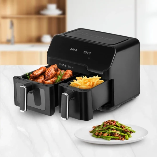 Ufesa AirFryer Ufesa Storm/bezuljna/dupla posuda/zapremina 9L(5.5L+3.5L)8 programa