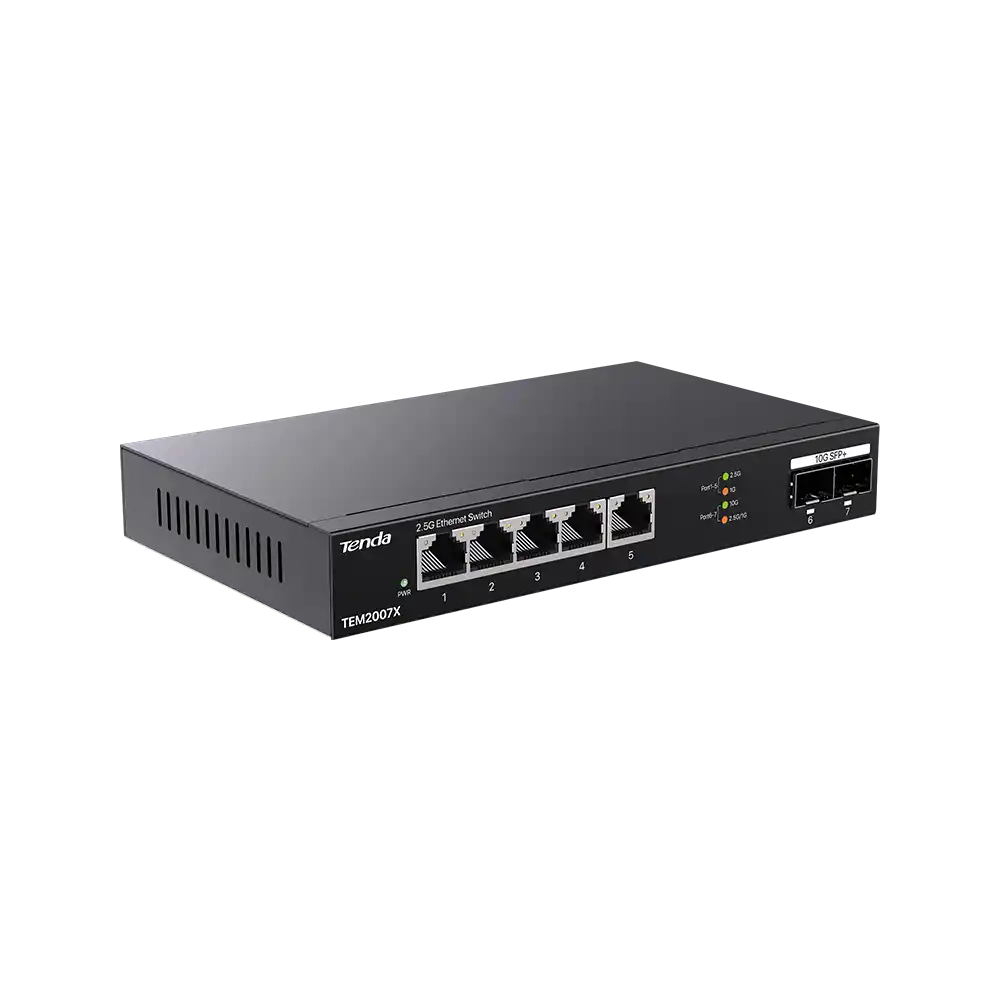 TENDA Svič 2.5Gbps 5-port Tenda TEM2007X Metal case/2x10G SFP+