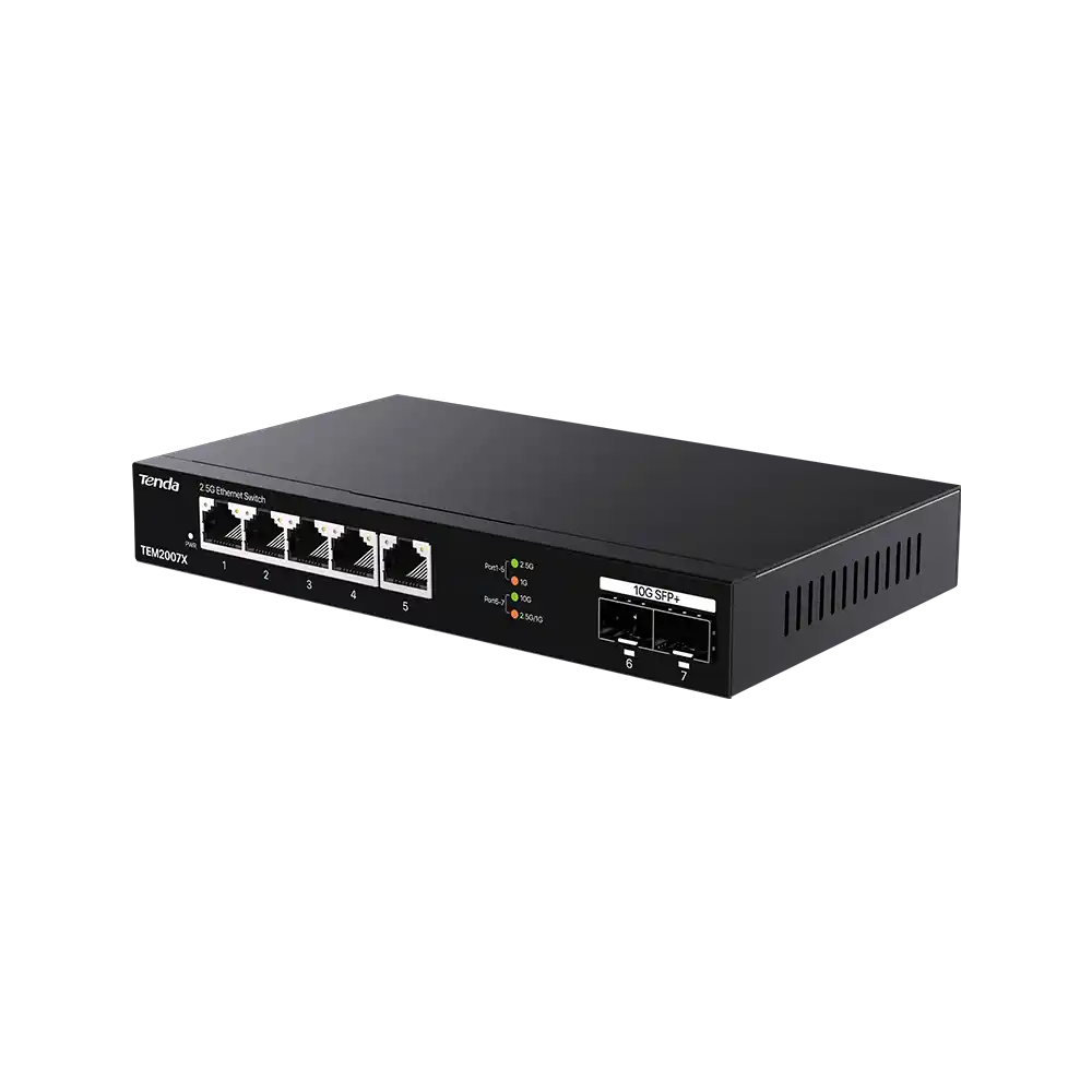 TENDA Svič 2.5Gbps 5-port Tenda TEM2007X Metal case/2x10G SFP+