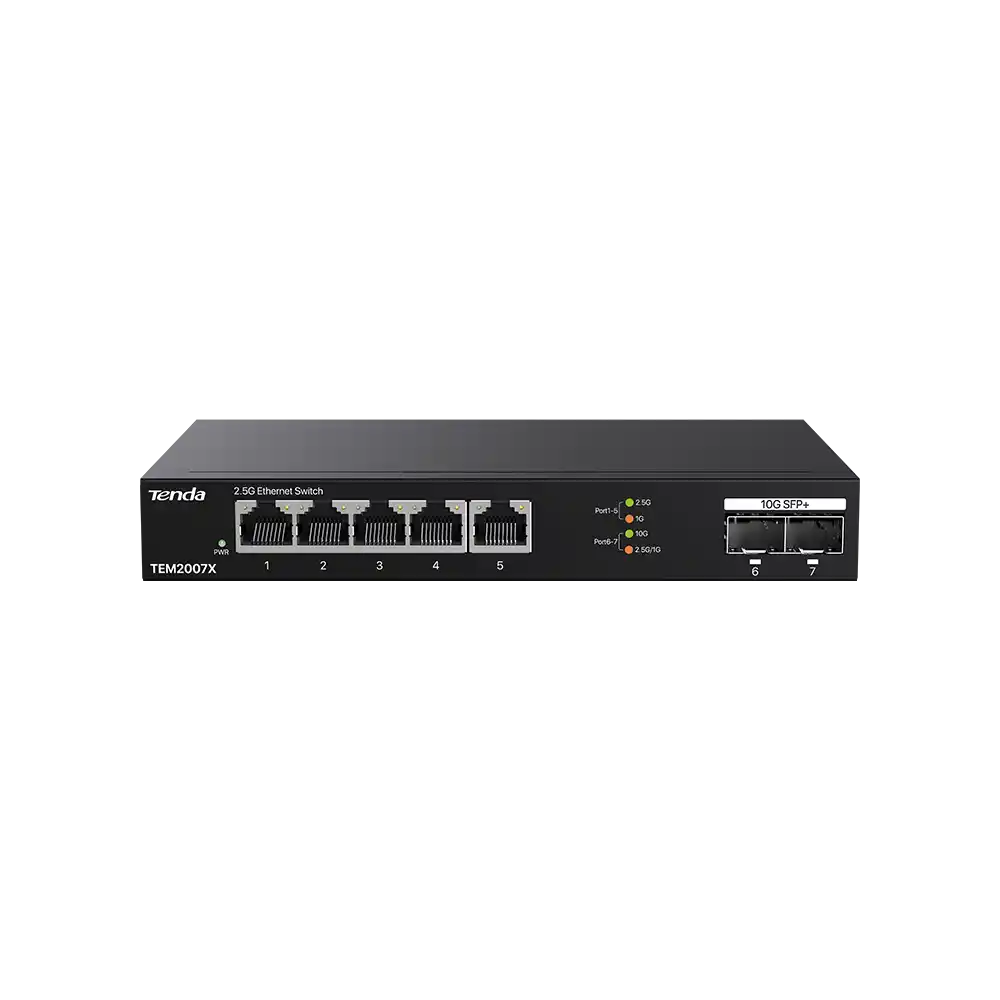 TENDA Svič 2.5Gbps 5-port Tenda TEM2007X Metal case/2x10G SFP+