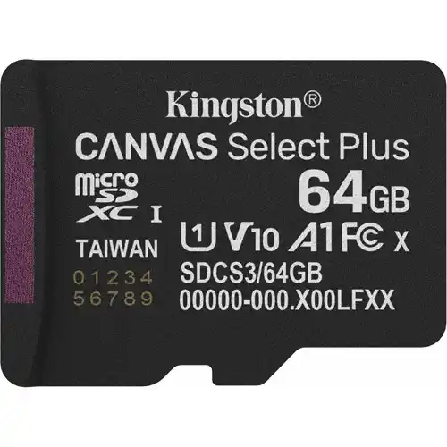 MicroSD 64GB, Canvas Select Plus, Class 10 UHS-I U1 V10 A1, Read up to 100MB/s