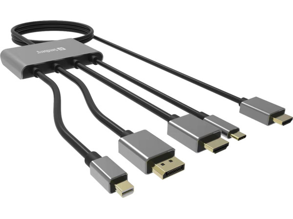 Sandberg Kabl-display HUB Sandberg All-In-One USB C/DP/m DP/HDMI - HDMI 2m 509-21