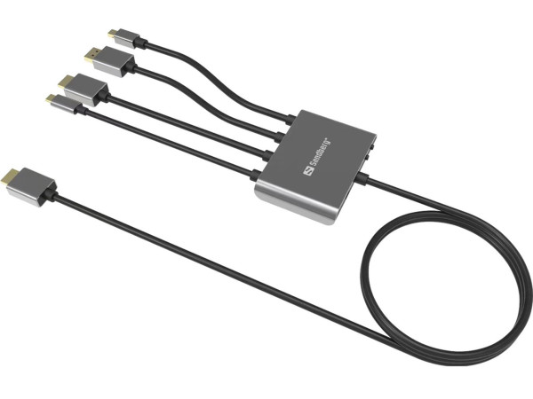 Sandberg Kabl-display HUB Sandberg All-In-One USB C/DP/m DP/HDMI - HDMI 2m 509-21