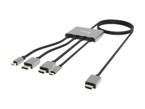 Sandberg Kabl-display HUB Sandberg All-In-One USB C/DP/m DP/HDMI - HDMI 2m 509-21