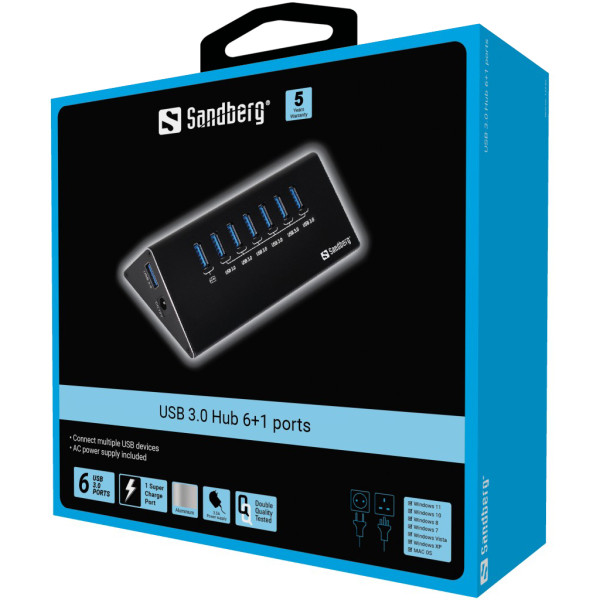 Sandberg USB HUB 7 port Sandberg USB 3.0 sa napajanjem 133-82