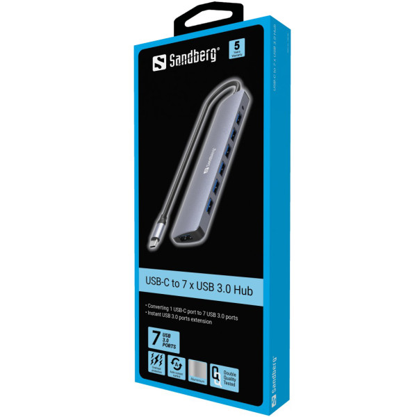 Sandberg USB HUB 7 port Sandberg USB C - USB 3.0 136-40
