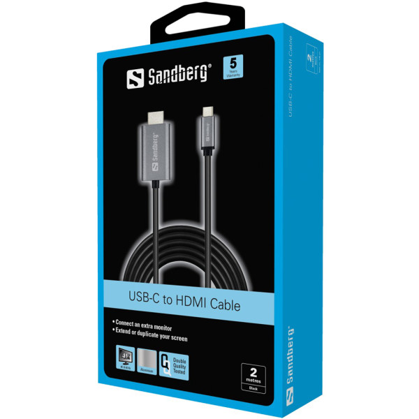 Sandberg Kabl Sandberg USB C - HDMI 4K 136-21