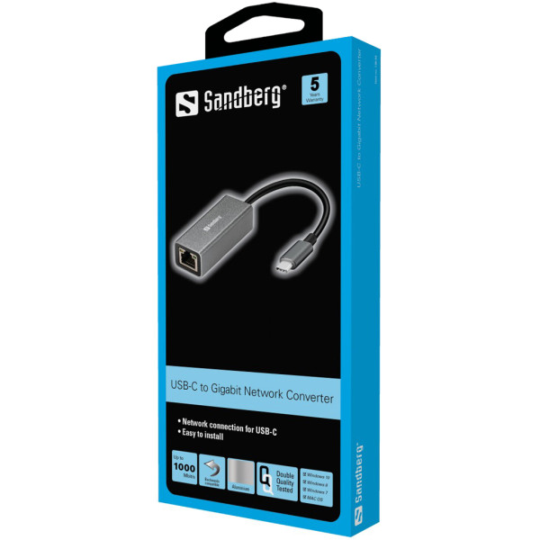Sandberg Adapter Sandberg USB C-LAN 10/100/1000Mbps 136-04