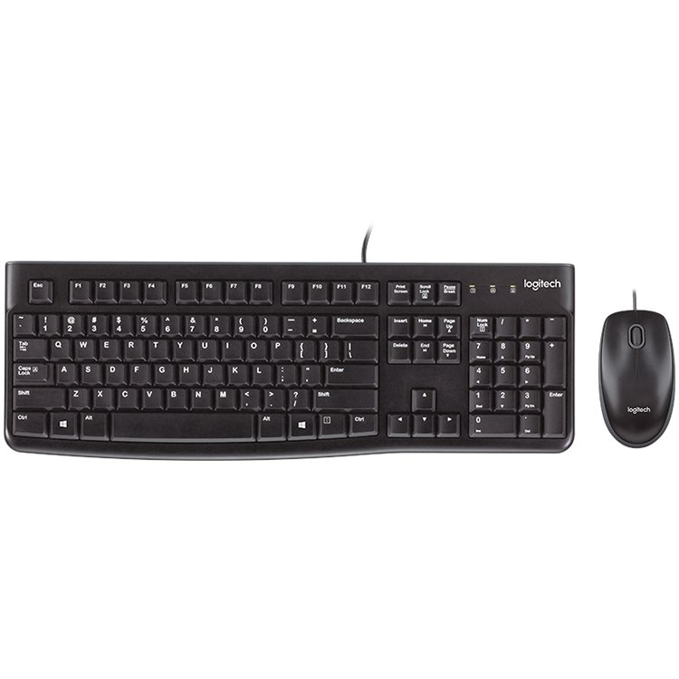 LOGITECH MK120 Corded Combo - BLACK - USB - US