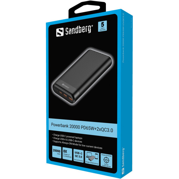 Sandberg Powerbank Sandberg 420-62 20000mAh 65W+2xQC3.0
