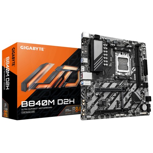 AM5, AMD B840 Chipset, 2x DDR5 DIMM, Ultra-Fast Storage : 2*M.2 slots, including 1* PCIe 4.0 x4
