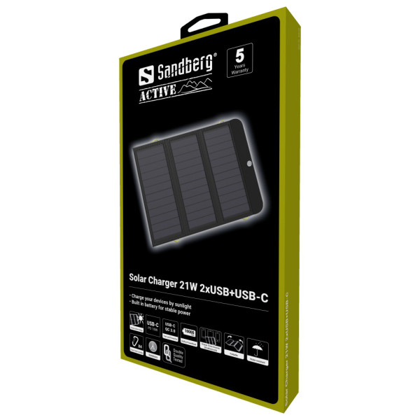 Sandberg Solarni punjač Sandberg 420-55 21W 2xUSB+USB-C