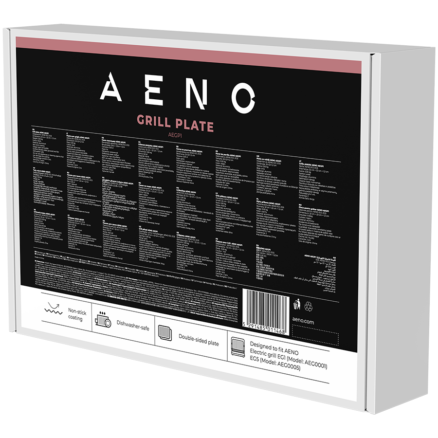 AENO Electric grill AEG0001 plate, Double-sided: flat&ribbed, Non-stick coating