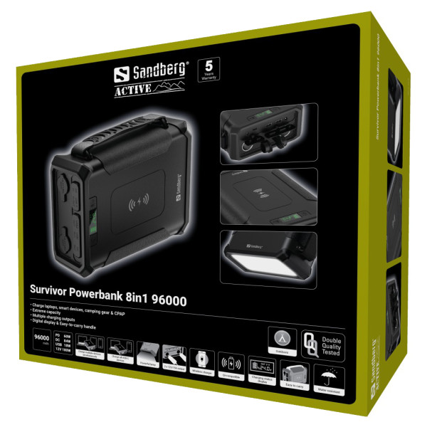 Sandberg Powerbank Sandberg SURVIVOR USB-C/A/PD/DC 12V 420-78 96000mAh PD60W