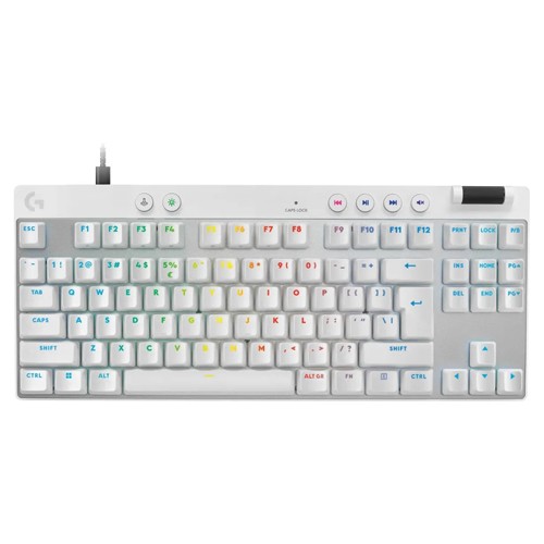 LOGITECH G PRO X TKL RAPID Gaming Keyboard - WHITE - US - USB