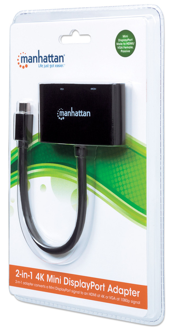 Manhattan Adapter Manhattan 152709 Mini DisplayPort/M - HDMI/VGA F Crni