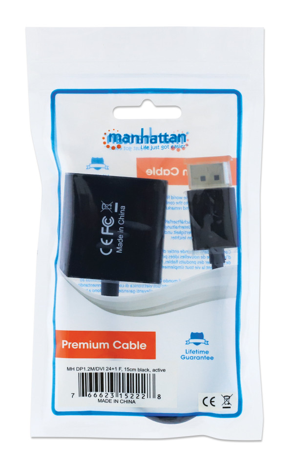 Manhattan Adapter Manhattan 152228 DisplayPort/M - DVI-D 24+1/F