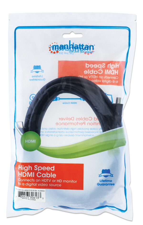 Manhattan Kabl Manhattan 306133 HDMI M/M 4K/30Hz/10bps/5m