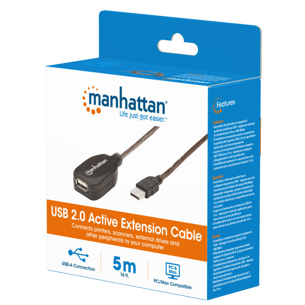 Manhattan Kabl Manhattan 519779 USB-A M/F 2.0/480Mbps/produžni aktivni/5m