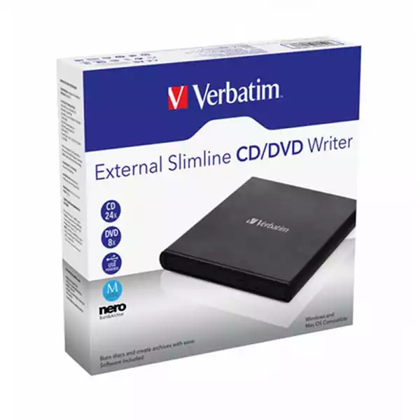 Verbatim USB DVD+-R/RW Verbatim SlimLine Eksterni Rezac