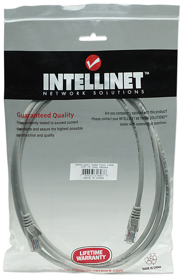 Intellinet LAN UTP kabl intellinet 318976 Cat5e CCA/Sivi/2m