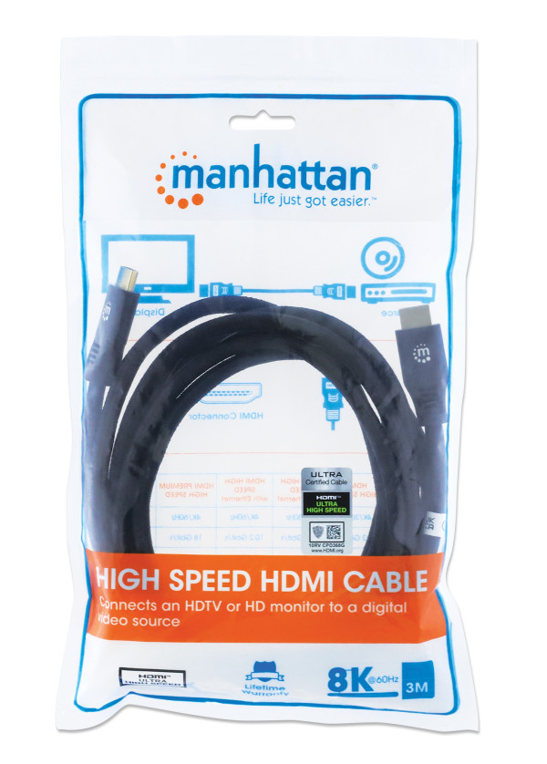 Manhattan Kabl Manhattan 355957 HDMI M/M 8K/60Hz/48G/3m