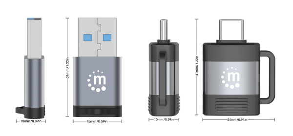 Manhattan Adapter Manhattan 356329 USB 3.0 - USB-C M/F - F/M set 2 adaptera