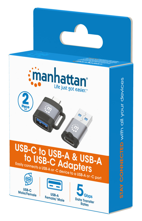 Manhattan Adapter Manhattan 356329 USB 3.0 - USB-C M/F - F/M set 2 adaptera