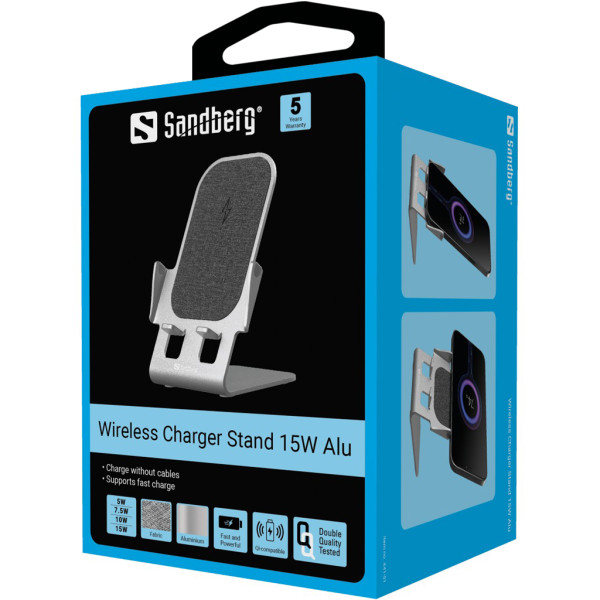 Sandberg Bežični punjač Sandberg 441-51 15W/Aluminium/USB-C