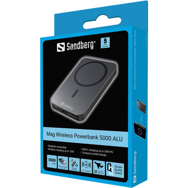 Sandberg Powerbank Sandberg Mag 420-96 5000mAh Wireless ALU
