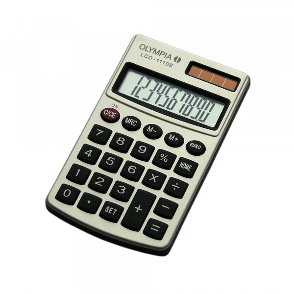 Olympia Kalkulator Olympia LCD 1110E   Euro, silver