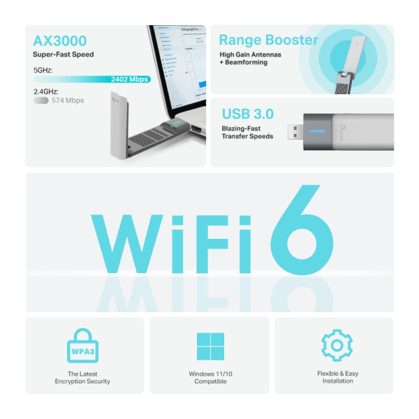 TP-Link LAN MK TP-Link Archer TX50UH AX3000 WiFi/dual band/High Gain/USB