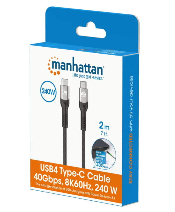 Manhattan Kabl Manhattan 356381 USB-C M/M 3.1/8K/60Hz/Thunderbolt 4/40Gbps/PD/2m