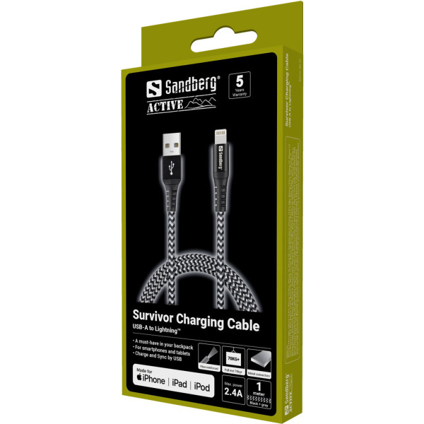 Sandberg Kabl Sandberg Survivor 441-35 USB-A/Lightning 1m