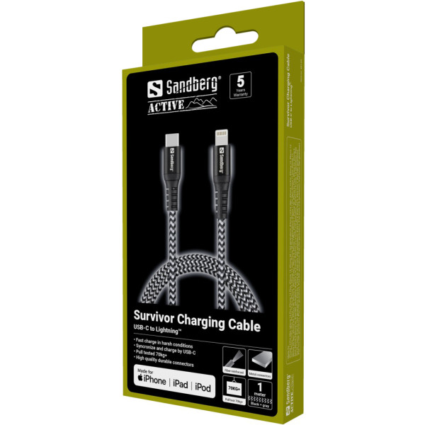 Sandberg Kabl Sandberg Survivor 441-55 USB-C/Lightning 1m