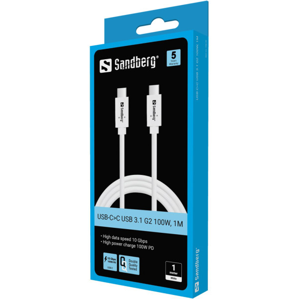 Sandberg Kabl Sandberg 136-53 USB-C na USB-C 100W PD 1m
