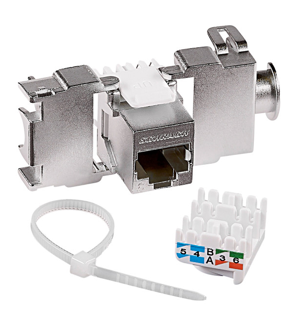 Schrack Modul RJ45 TOOLLESS LINE Cat.6 STP HSEMRJ6GWS