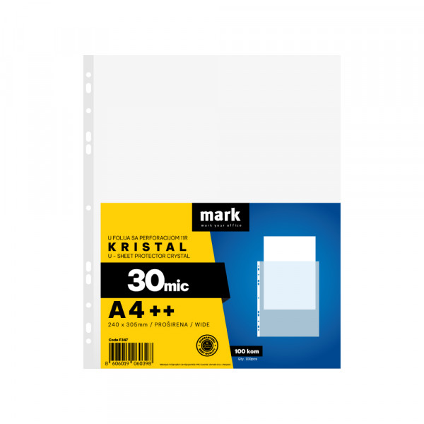 Mark U folija 30 mic 1/100 MARK A4++ kristal 240x305mm