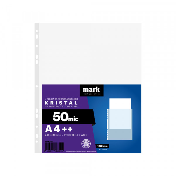 Mark U folija 50 mic 1/100 MARK A4++ kristal 240x305mm