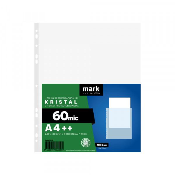 Mark U folija 60 mic 1/100 MARK A4++ kristal 240x305mm