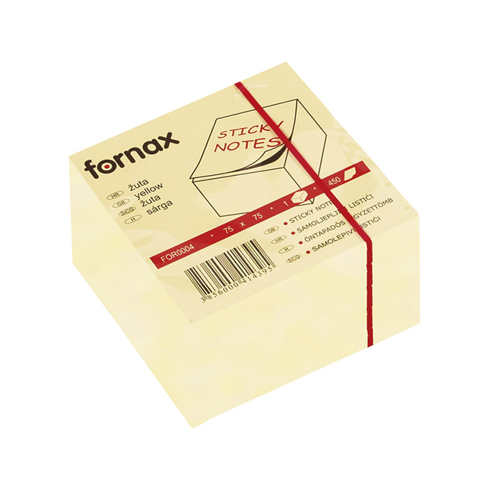 Fornax Kocka samolepljivi listići FORNAX 450 lis, 75x75 žuta 414395