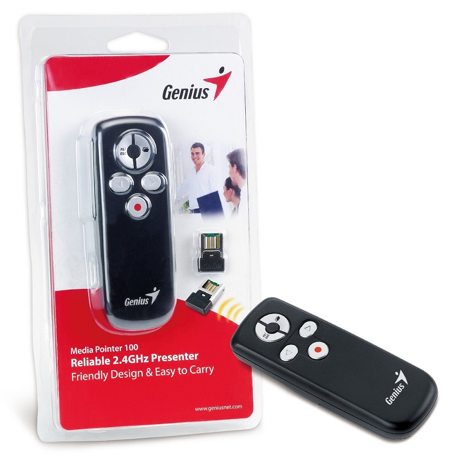 Genius Media Pointer 100 Prezenter  USB 2.4GHz Pico Dongle