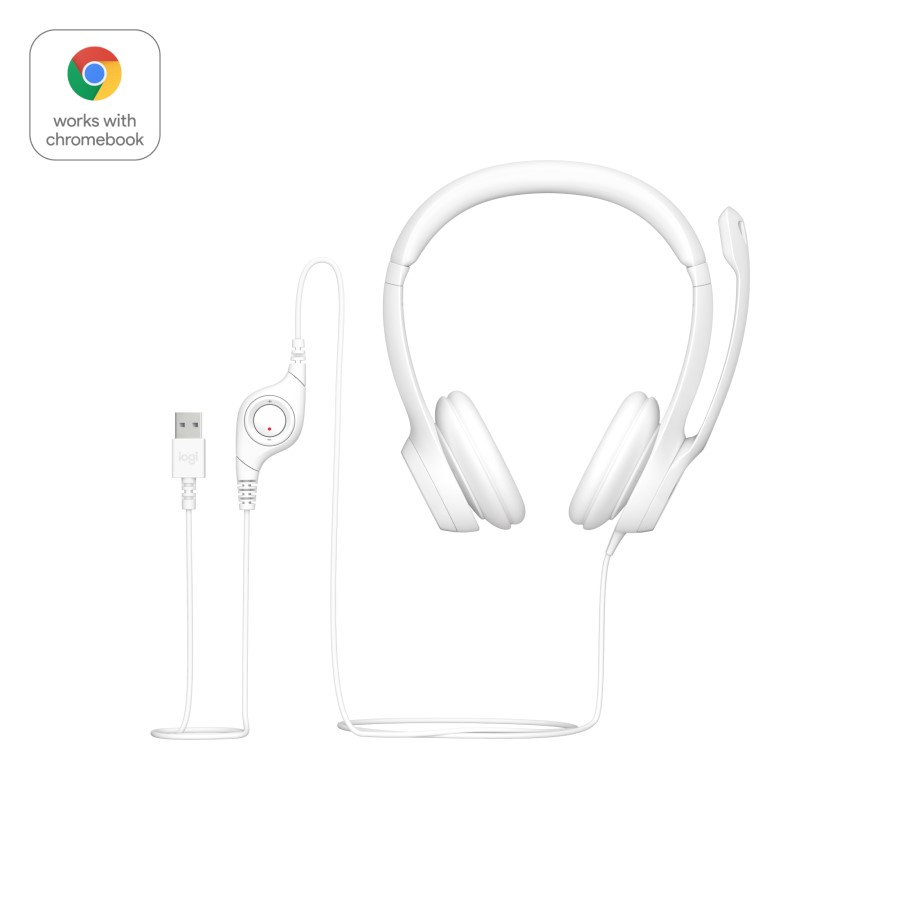 Logitech H390 ClearChat Comfort USB Headset White