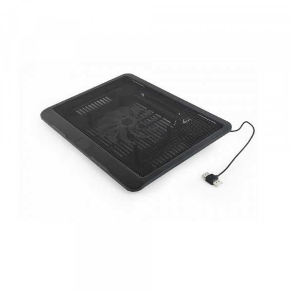 Notebook Cooling Stand 15in, 12cm Fan, LED Backlight, USB Passthrough, Black