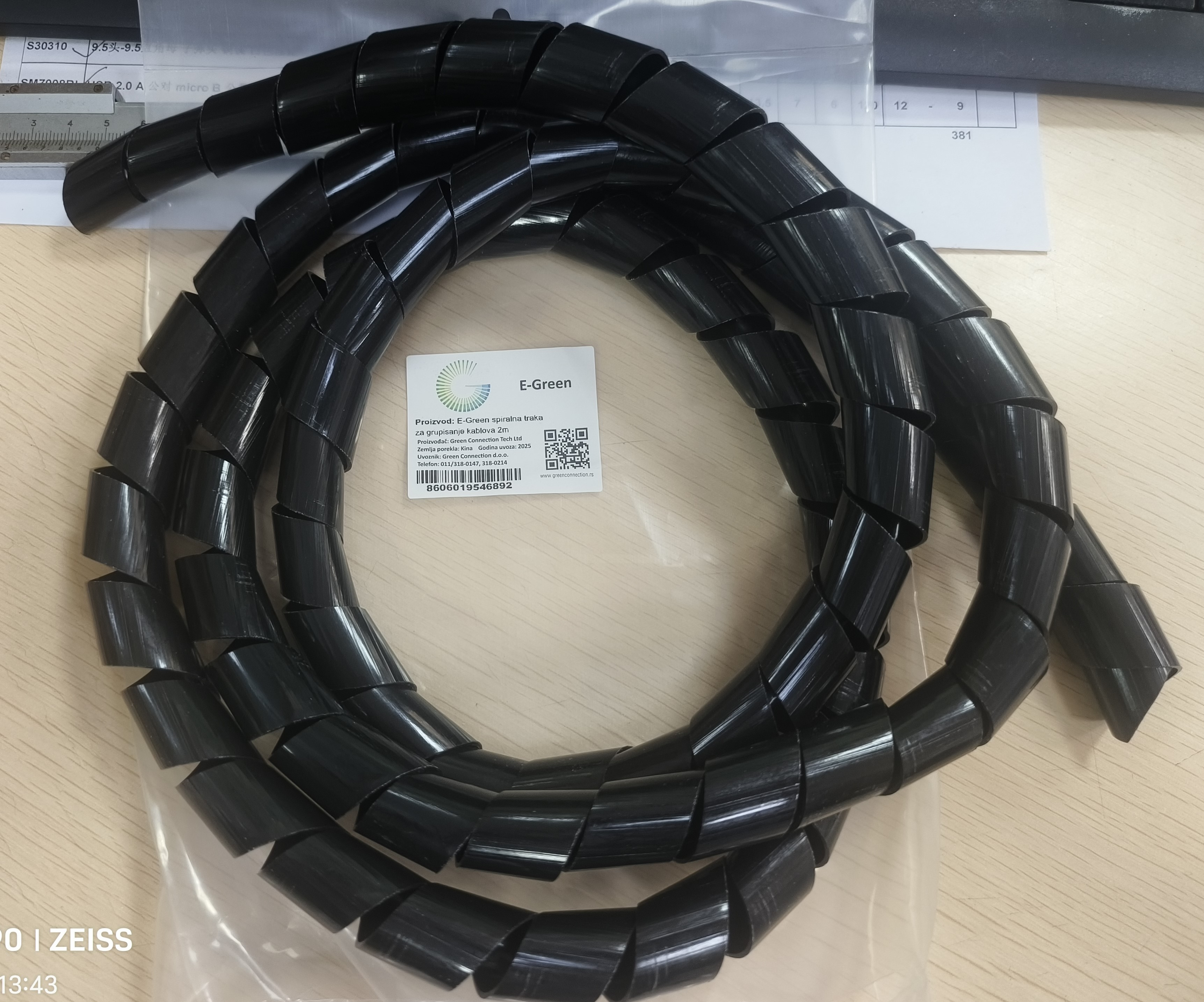 E-Green Spiralna traka za grupisanje kablova 2m crni CC-919