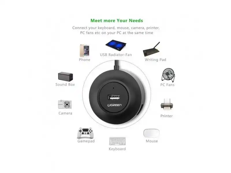 Ugreen USB Hub 4 port Ugreen 2.0 CR106 crni
