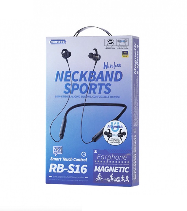REMAX  RB-S16 White Smart Touch Control Wireless Neckband Sports Earphone