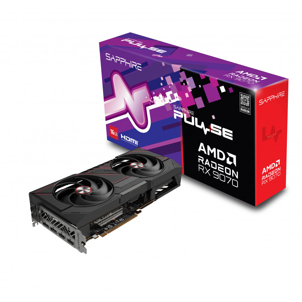 SAPPHIRE PULSE AMD RADEON RX 9070 GAMING 16GB DUAL HDMI / DUAL DP