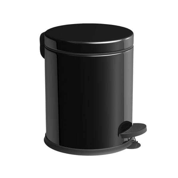 VINOKS Kanta za otpatke sa pedalom metal CRNA 5 lit  (visina 265mm, prečnik 210mm)